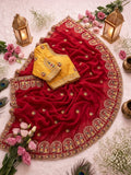 Elegant Fendy Satin Saree with Heavy Sequin Embroidery & Butti Work