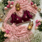 Elegant Fendy Satin Saree with Heavy Sequin Embroidery & Butti Work