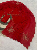 Rangoli Crushed Saree with Khatli Handwork & Matching Blouse