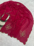 Rangoli Crushed Saree with Khatli Handwork & Matching Blouse