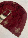 Rangoli Crushed Saree with Khatli Handwork & Matching Blouse