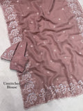 Melborne Silk Saree with Self Thread & Zari Embroidery Work
