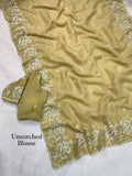 Melborne Silk Saree with Self Thread & Zari Embroidery Work