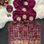 Dyable Silk Saree with Multi-Zari, Sequin & Peacock Print Work