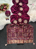 Dyable Silk Saree with Multi-Zari, Sequin & Peacock Print Work