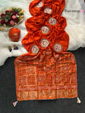 Dyable Silk Saree with Multi-Zari, Sequin & Peacock Print Work