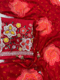 Premium Georgette Bandhej Saree with Beads & Sequin Embroidered Blouse