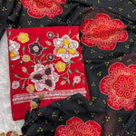 Premium Georgette Bandhej Saree with Beads & Sequin Embroidered Blouse