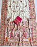 Rajwadi Pashmina Silk Saree with Kashmiri Thread & Zari Weaving Work