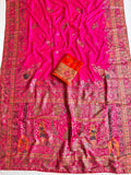 Rajwadi Pashmina Silk Saree with Kashmiri Thread & Zari Weaving Work