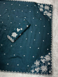 Tusser Cotton Saree with Thread Embroidery & Cutwork Border
