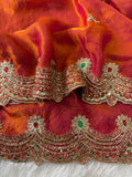 Soft Space Silk Saree with Heavy Embroidery & Sequin Work and Rich Zari Embroidered Stitched Blouse