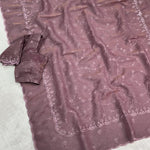 Status Silk Saree with Tone-to-Tone Thread Embroidery & Sequin Blouse