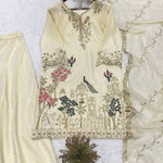 Fendy Silk Embroidered Plazzo Suit Set