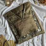 Premium Salsa Crush Mirror Work Kurta Set