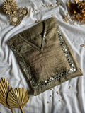 Premium Salsa Crush Mirror Work Kurta Set