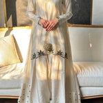 Natural Crepe Embroidered Plazzo Suit Set
