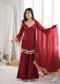 Doremon Crush Mirror Work Suit Set