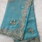 Beautiful Soft Rich Premium Space Silk With Butterfly Sequence Work Saree