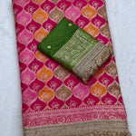 Heavy Satin Silk Banarasi Zari Weaving Saree Set