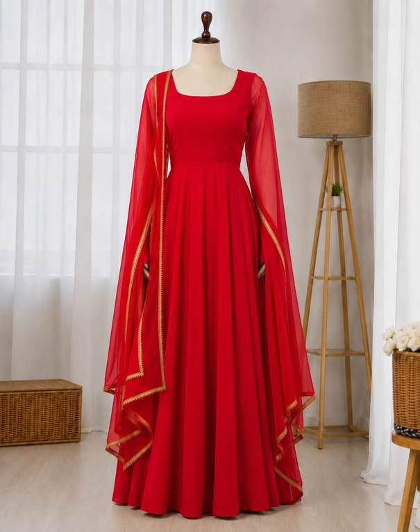 Tibby Silk Anarkali Suit Set