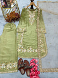 Pur Jimmy Choo With Heavy Embroidery Sequence Work With Diamond Top Plazzo