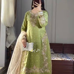 Pur Jimmy Choo With Heavy Embroidery Sequence Work With Diamond Top Plazzo