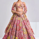 Premium Faux Georgette Multicolor Thread Work Lehenga