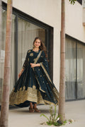 Faux Blooming Zari & Sequins Work Gown