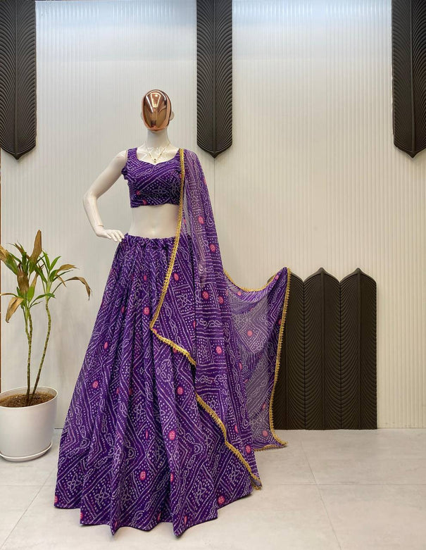 Special Printed Georgette Print Work Lehenga