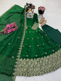Fendy Silk Sequins Embroidery Work Gown