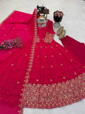 Fendy Silk Sequins Embroidery Work Gown