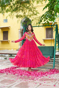 Navratri Festive Bandhani Kutchi Work Georgette Gown