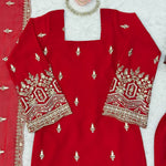 Heavy Faux Georgette Beads Sequins Thread Work Top Pant