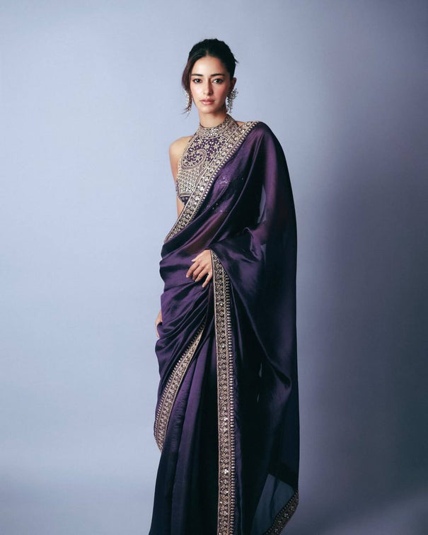 New Look Jimmy Chuu Thead And Sequence Work Saree