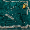 Pure Space Silk Velvet Shine Sequins Cutdana Handwork Saree