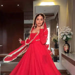 Red Color Georgette Coding Dori With Sequience Work Anarkali