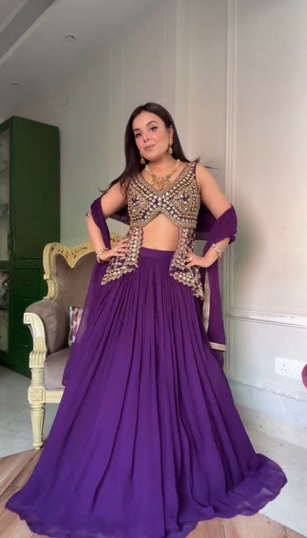 Fox Georgette Micro Inner With Semi Stitch Lehenga