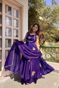 Beautiful Look Fendi Satin Gown With Sequence Embroidery Zari Work Plazzo