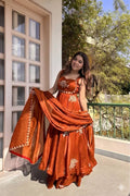 Beautiful Look Fendi Satin Gown With Sequence Embroidery Zari Work Plazzo