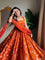 Orange Color Fendy Silk With Sequience And Padded Work Anarkali
