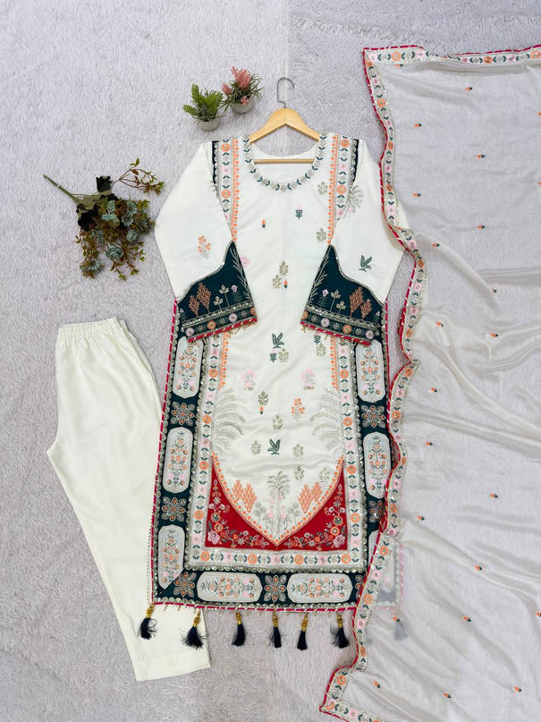 Star Silk Sequence Embroidery Applique Work Top Pent