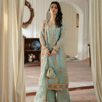 Hevy Faux Georgette Codding Sequins Embroidery Work Top Sharara