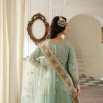 Hevy Faux Georgette Codding Sequins Embroidery Work Top Sharara