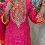 Pink Color Natural Crep Embroidery Wotk Top Pent
