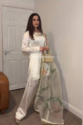 White Color Japan Silk Satin Silk Top Plazzo