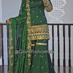 Havy Vichitra Silk Embroidery Work Top Sharara