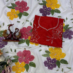 Soft Tabby Silk Floral Print Beads Sequins Handwork Saree