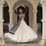 Kora Cotton Navratri Special Plain Work Lehenga