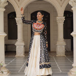Kora Cotton Navratri Special Plain Work Lehenga